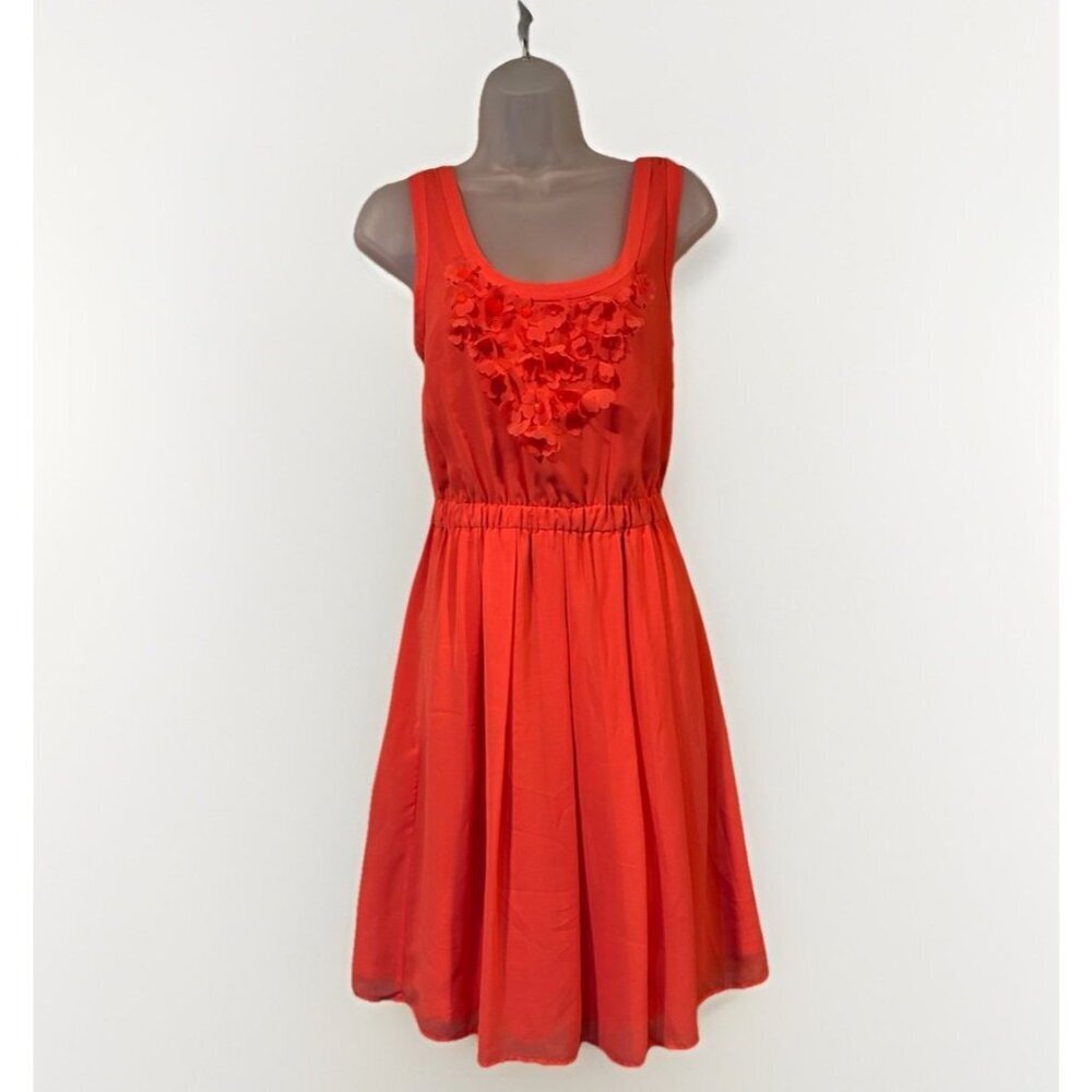 Trina Turk Coral Sleeveless Fit & Flare Midi Dress Scoop Neck Women's Size 4